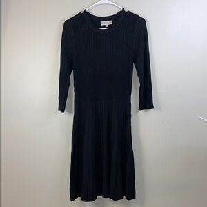 #240 Nanette Lepore Black Ribbed Dress Size Medium